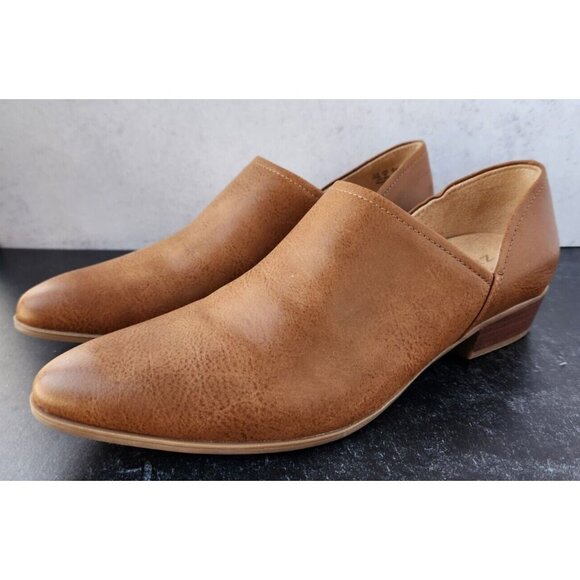 Naturalizer Carlyn Tan Faux Leather Block Heel Shooties Size 11M Slip-On Booties - Picture 1 of 11